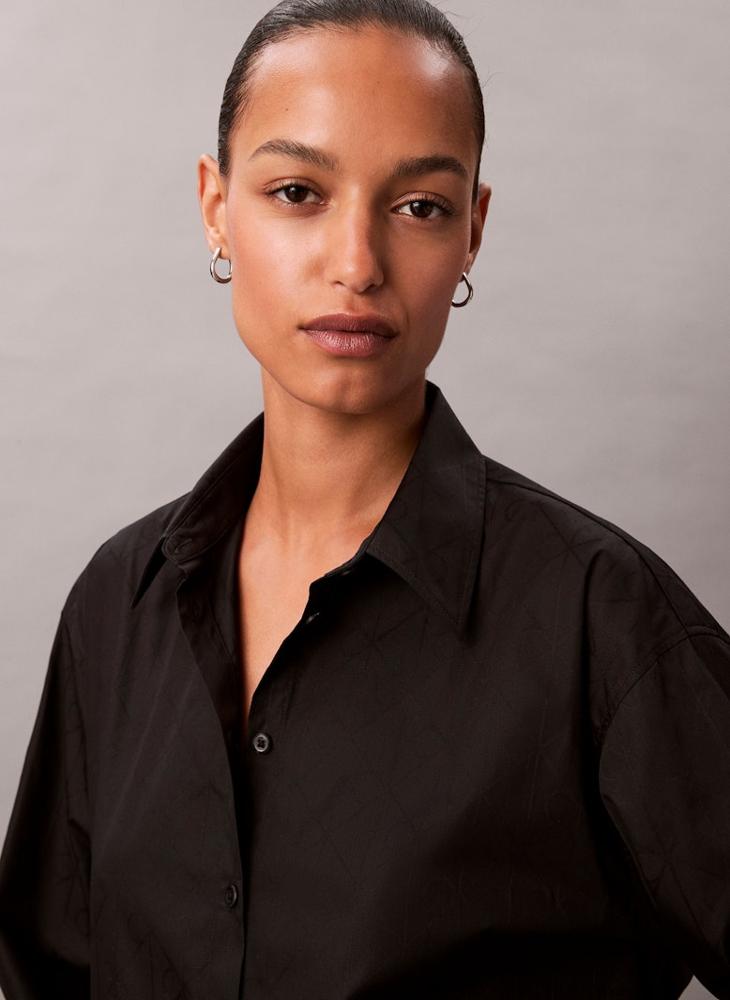 Calvin Klein Jeans All Over Print Logo Long Sleeve Shirt - Image 4