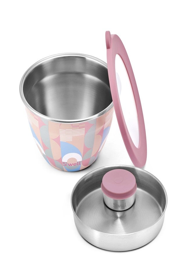 S'well Stainless Steel Salad Bowl Kit 64oz, Dusty Pink Daydream, Comes with 2oz Mini Canister and Removable Tray for Organization, Leakproof, Easy to Clean, Dishwasher Safe - Image 4