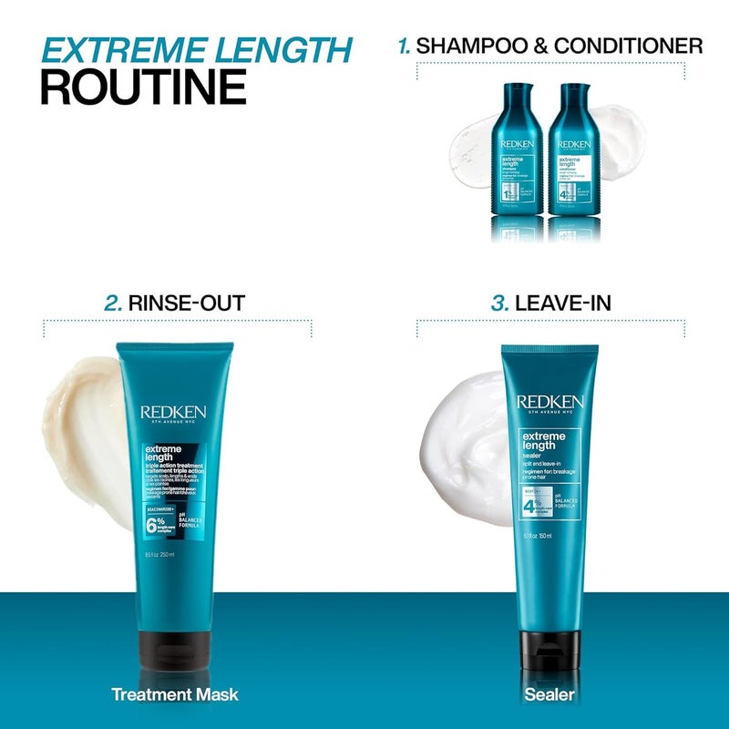 Redken Extreme Length Leave-In Treatment For Hair Growth - Seals Split Ends & Prevents Breakage, Infused With Biotin - Image 4