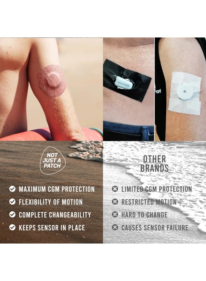 Not Just A Patch Air Dexcom G7 Adhesive Patches (20 Pack) - Stelo CGM & Dexcom G7 Over Patches with Ultra-Hold Durable Sensor Covers - Brown - Image 4