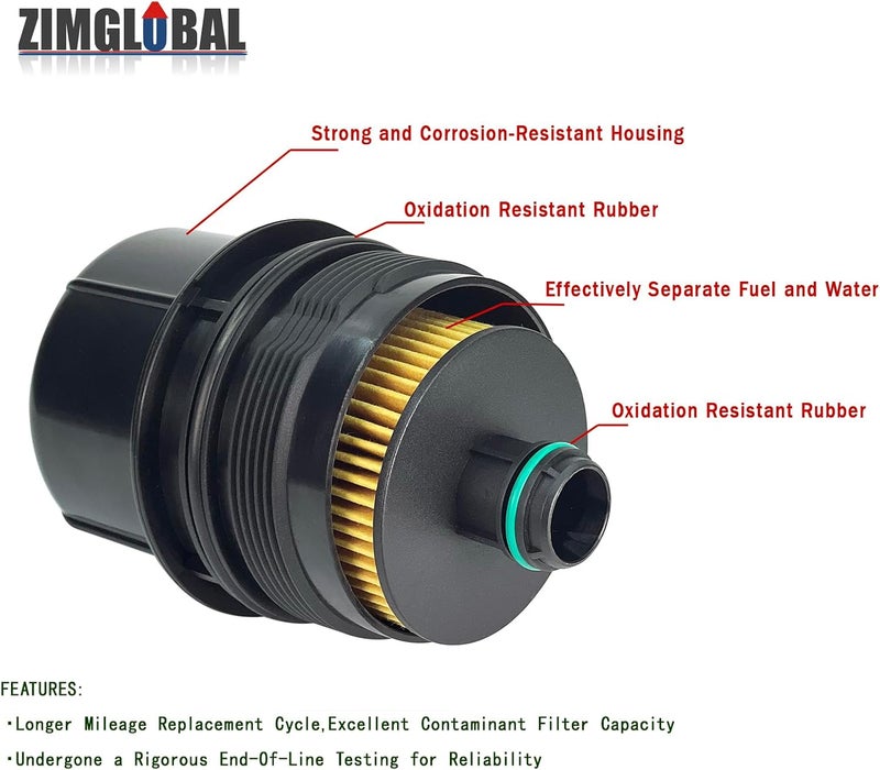 ZIMGLOBAL Ecodiesel Engine Oil Filter 68507598AA 68498720AA for Ram 1500 and Jeep Wrangler - Image 4