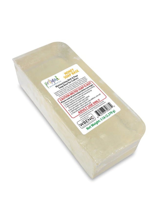 Primal Elements Honey Soap Base - Moisturizing Melt and Pour Glycerin Soap Base for Crafting and Soap Making, Cruelty Free, Easy to Cut - 5 Pound - Image 1