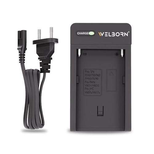 Welborn Camera Battery Charger for Sony NP-F980 Battery Compatible with Sony CCDSC5,SC55,SC65,CCDTR500E-TR3300,CCDTRV5-TRV900,VX1000-VX2100,DSR200-300, FX7-FX1000,HVRZ5-Z7,HXR-MC1500-MC2000,HXRNX5,NX5 - Image 1