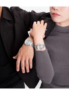 NAVIFORCE Luxury Silver Couple Watch Set Stainless Steel Waterproof Roman Numerals  - Image 5