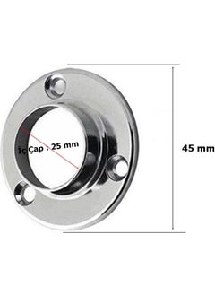 Eym 20 Pieces Metal Round Cabinet Hanger Pipe Flange Chrome  - Image 1
