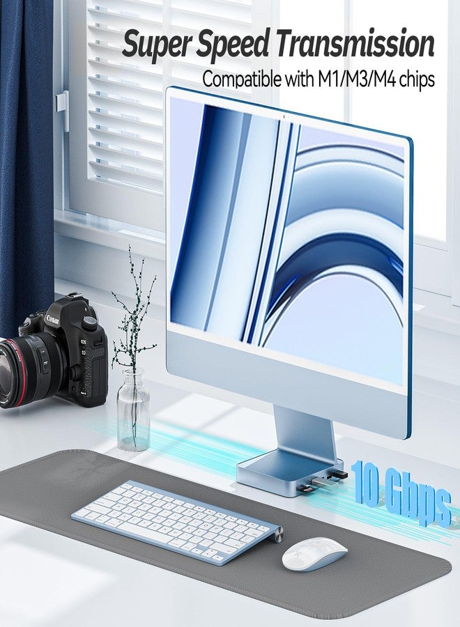 minisopuru موزع USB C من مينيسوبورو لجهاز iMac مقاس 24 بوصة 2021، محول موزع USB يدعم محرك الأقراص الصلبة M.2 NVMe SSD، محطة إرساء 7 في 1، ملحقات iMac مع منفذ USB C بسرعة 10 جيجابت في الثانية، ومنفذ USB A 3.2، وقارئ بطاقات SD/TF، ومحرك أقراص صلبة M.2 SSD (غير مرفق)، باللون الأزرق. - Image 5