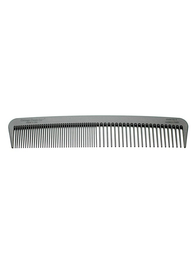 Chicago Comb Model 6 Carbon Fiber, 7 inches (17.8 cm) long, anti-static, graphite black, made in USA - Image 1