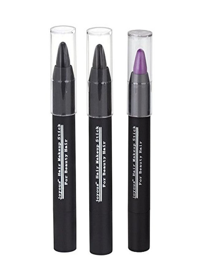 Joyous Professional Hair Chalk Temporary Hair Dye Non-toxic Hair Color Crayon Cover White Hair Color Patch (3packs-black-dark Brown-purple) - Image 5