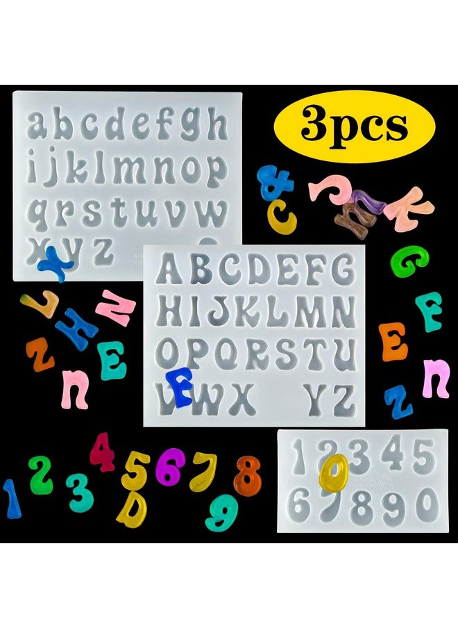 PalkSky 3Pcs Mini Letter Resin Molds - Small Silicone Number Alphabet Epoxy Casting Mold For Diy Keychain Pendant Earring Jewelry, Gummy Candy Chololate Cake Decoration  - Image 1