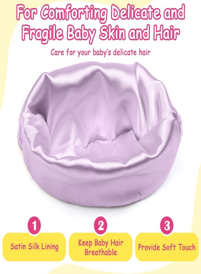 Cotwinter 6 Pcs Satin Lined Baby Newborn Hats Silk Satin Lined Beanie Toddler Hat for Hospital Infant Girls Boys 0-6 Months, Bright Color, One Size - Image 2