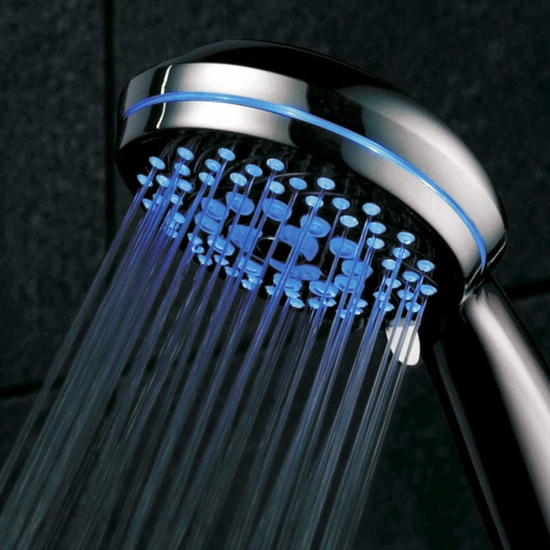 Hotel Spa HotelSpa SpectrumTM Ultra-Luxury 7-setting / 7-color LED Handheld Shower-Head with Chrome Face. 7 colors of LED Lights change automatically every few seconds.  - Image 4