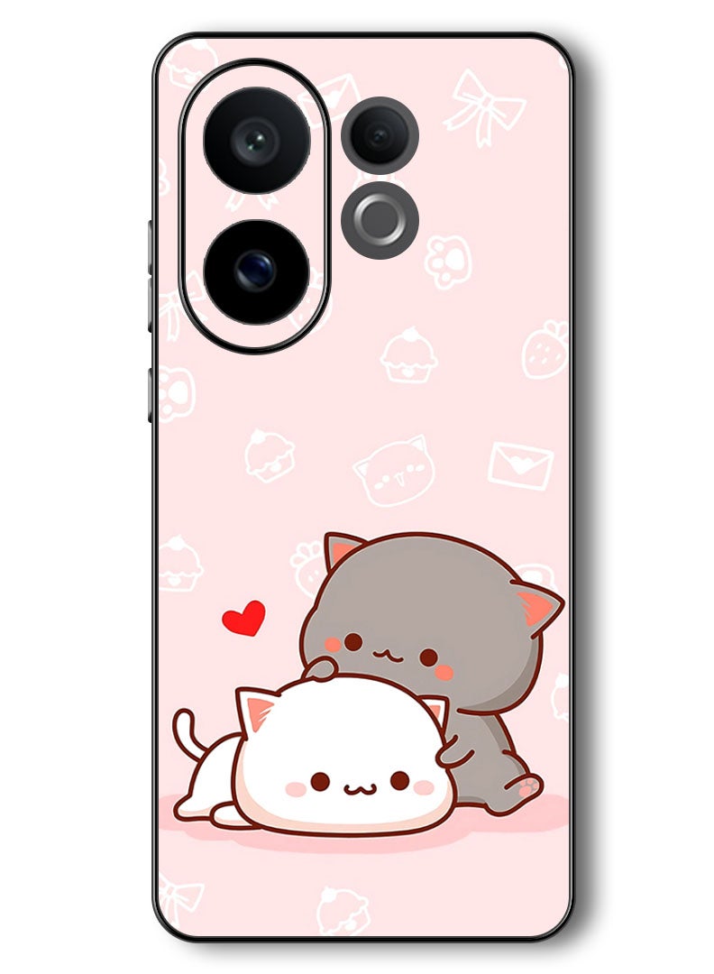 Theodor Case Compatible with Vivo V60 6.77 Inch Protection Shockproof Bumper Cover Cat Lovers - Image 1