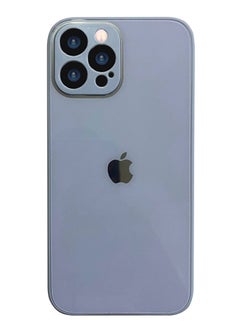 Generic iPhone 12 Pro Max Back Cover Tempered Glass With Silicone Rubber Frame For IPhone 12 Pro Max Case - Baby Blue  - Image 2