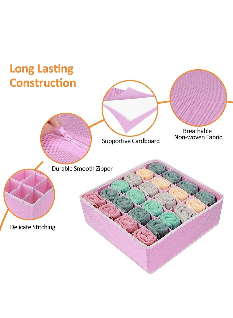 4 Pcs Underwear Drawer Organizers Divider, Closet Socks Organizer and Storage Boxes for Lingerie, Bra, Undies - Image 4