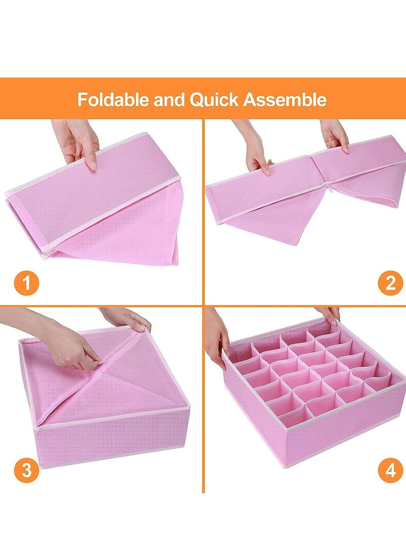 4 Pcs Underwear Drawer Organizers Divider, Closet Socks Organizer and Storage Boxes for Lingerie, Bra, Undies - Image 3