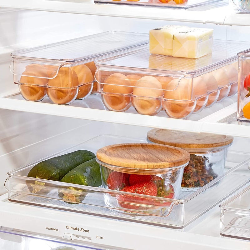 INKULTURE Acrylic Egg Storage Box Or Egg Trays For Refrigerator With Lid Handles Rectangular Egg Tray Box For 18 Egg Clear Unbreakable - Image 5