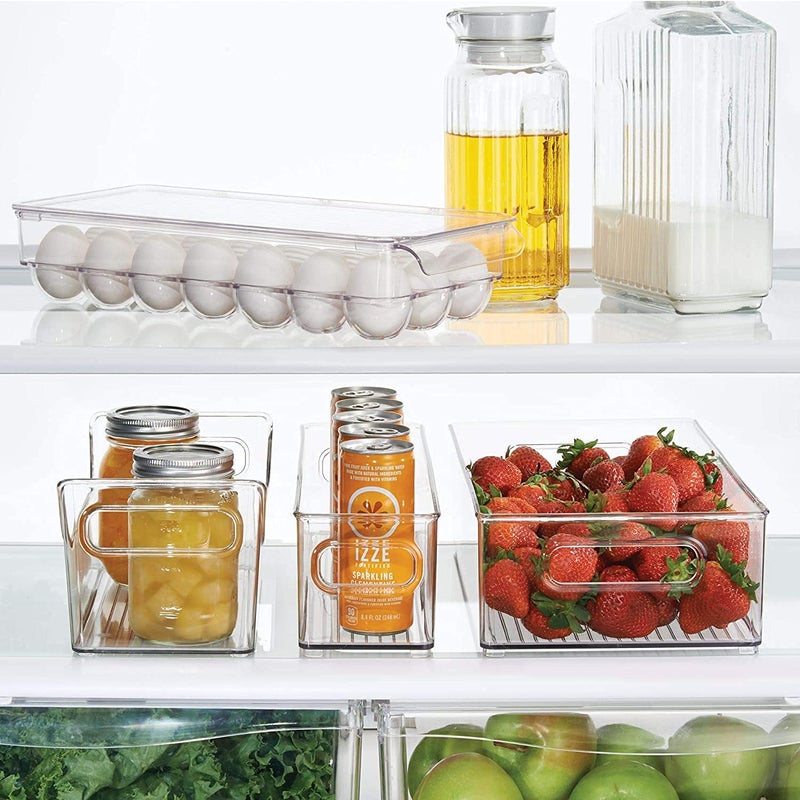INKULTURE Acrylic Egg Storage Box Or Egg Trays For Refrigerator With Lid Handles Rectangular Egg Tray Box For 18 Egg Clear Unbreakable - Image 3