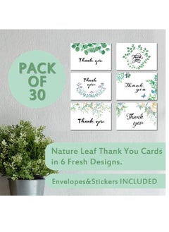 KASTWAVE 30 Pack Thank You Card with Envelopes, Note, 6 Style Gratitude Cards for Wedding Greeting Baby Shower Bridal Anniversary  - Image 3