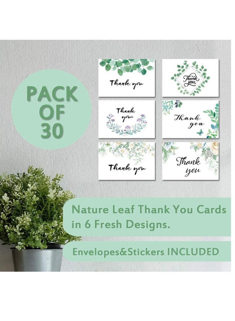 KASTWAVE 30 Pack Thank You Card with Envelopes, Note, 6 Style Gratitude Cards for Wedding Greeting Baby Shower Bridal Anniversary - Image 3