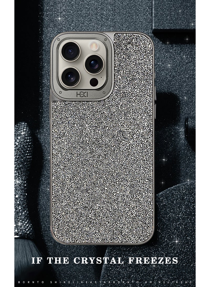 أتش دي دي حافظة كريستالية لامعة من ماركة HDD متوافقة مع MagSafe لجهاز iPhone 15 Pro Max (رمادي) - Image 2