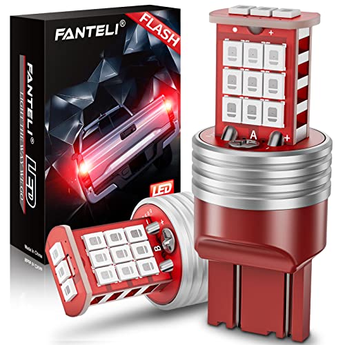 FANTELI 7443 LED Bulb Flashing Brake Lights, 300% Brighter 7440 7441 7444 7443R T20 W21W Plug and Play Strobe Blinking LED Stop Tail Lights, Brilliant Red - Image 1