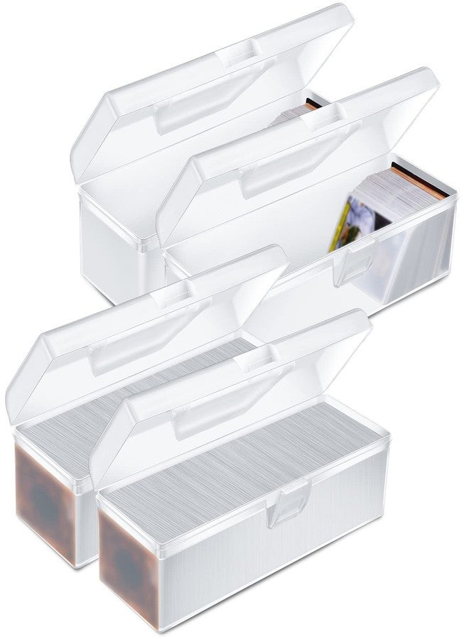 Vicenpal Trading Card Storage Box Clear Plastic Card Box Set Fit 600-1000 Plus Portable Baseball Football Playing Sport Collector for Collectible Gaming Compatible with Mtg Trading(4 Pieces) - Image 1