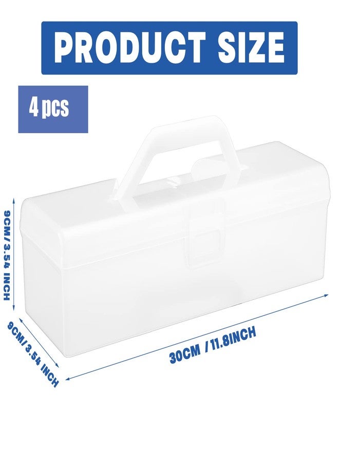 Vicenpal Trading Card Storage Box Clear Plastic Card Box Set Fit 600-1000 Plus Portable Baseball Football Playing Sport Collector for Collectible Gaming Compatible with Mtg Trading(4 Pieces) - Image 2