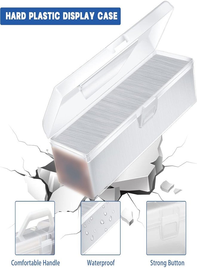 Vicenpal Trading Card Storage Box Clear Plastic Card Box Set Fit 600-1000 Plus Portable Baseball Football Playing Sport Collector for Collectible Gaming Compatible with Mtg Trading(4 Pieces) - Image 4