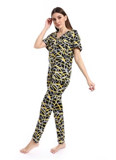 Caesar Women Pajama Set With Pants And Button Design  - Image 2