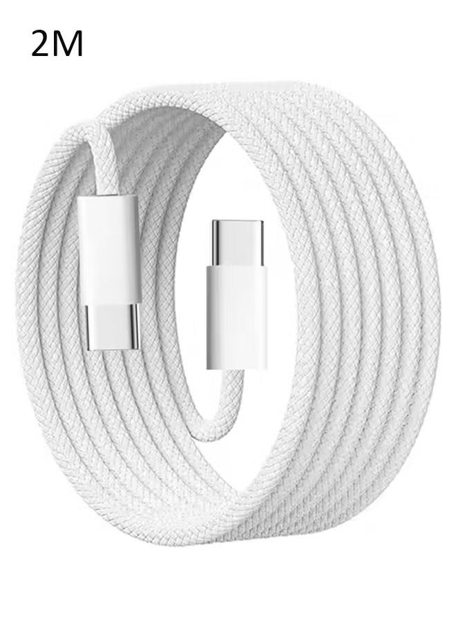 NIPUDUN Pack Of 2 USB-C To USB Type-C Cable 60W PD Charging Cable 2M White  - Image 3