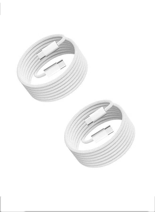 NIPUDUN Pack Of 2 USB-C To USB Type-C Cable 60W PD Charging Cable 2M White - Image 1