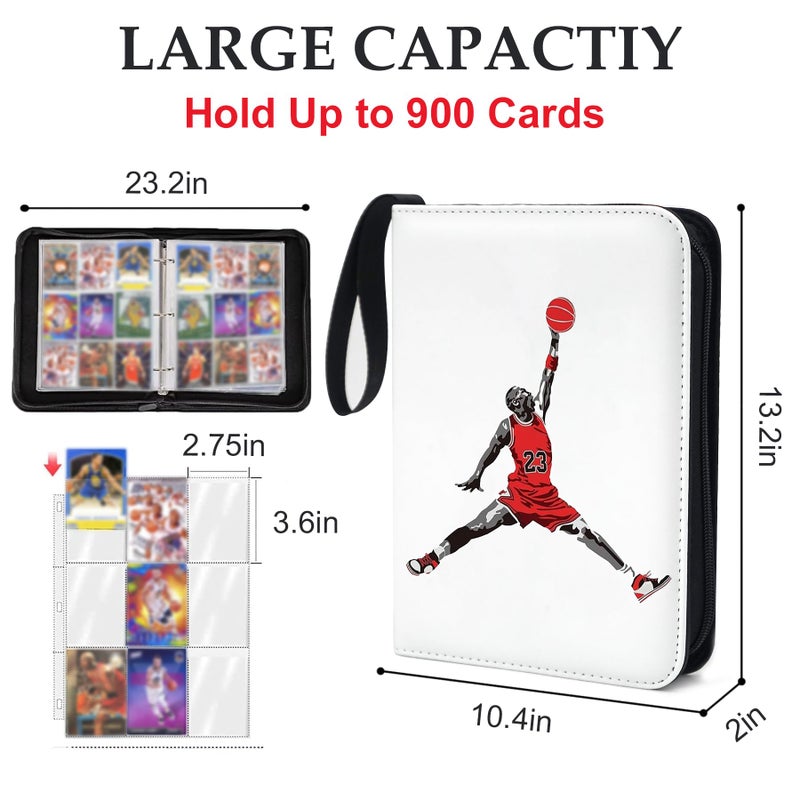 WTVIDAS 900 Pockets Basketball Card Binder,Basketball Trading Cards Holder Card Collectors Album,Waterproof Card Storage Book with Removable Sleeves,Compatible with Basketball Cards 2024-25 Sports Cards - Image 3
