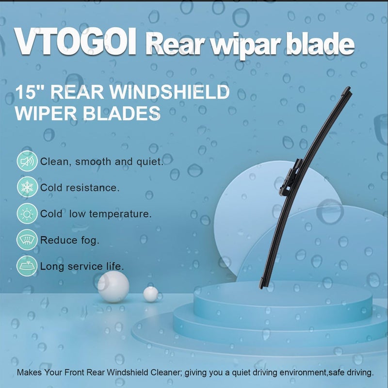 VTOGOI Original Factory Quality Rear Windshield Wiper Blades Replacement For Land Rover Range Rover 2016-2023,Land Rover Range Rover Sport 2016-2023,Easy To Install 15"(Pack of 1) - Image 2