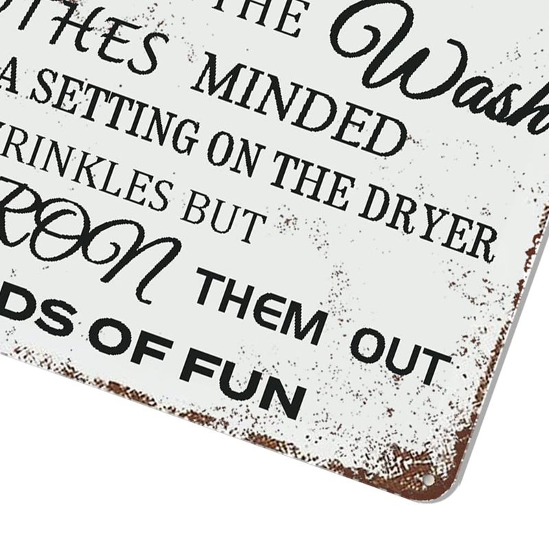 Skyocean Laundry Room Lessons Metal Sign â€“ Vintage Funny Laundry Quote Wall Decor for Laundry Room, Utility Room, Bathroom â€“ Humorous Housewarming Gift for Women, Moms, and Homeowners (As the picture shows) - Image 3