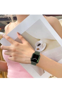 INFOSUN INFOSUN Watch Band for Apple Watch 42mm 44mm 45mm 49mm Strap, Adjustable Braided Women Men Replacement Bands Stretchable Elastic Sport Wristband for Watch Ultra Series 8/7/6/SE/5/4/3/2/1.(Green)  - Image 5