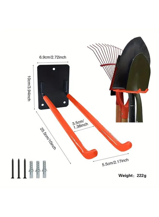 Black Heavy Duty Garage Tool Hooks 7pcs Wall Mounted Organizer With Pre Drilled Holes - Image 4