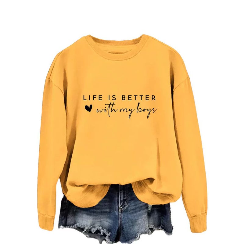 Life Is Better With My Boys Spot Trendyy Tops Long-Sleeved Shirts And Sweatshirts - Image 5