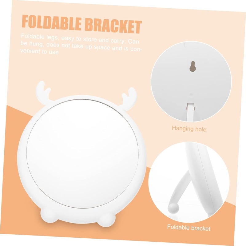 PUSHKH Makeup Mirror Decorative Vanity Makeup Mirror Round Hanging Mirror for Home Bedroom Dressing Table Makeup Mirror with Stand - Image 3