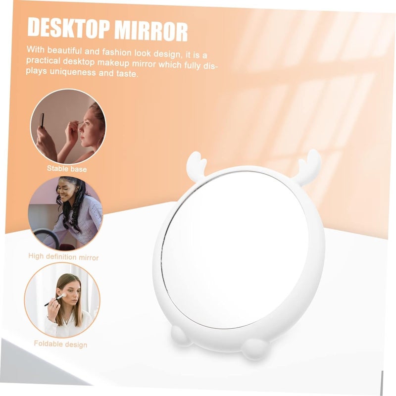 PUSHKH Makeup Mirror Decorative Vanity Makeup Mirror Round Hanging Mirror for Home Bedroom Dressing Table Makeup Mirror with Stand - Image 5