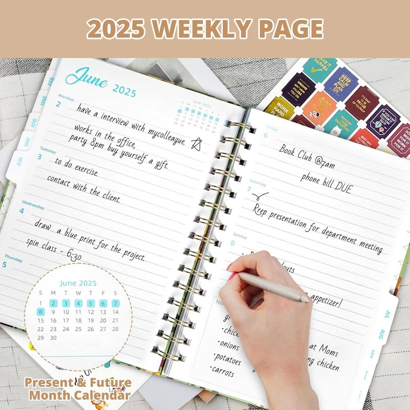 Hahamiya 2025 Planner, Undated Weekly & Monthly Life Planner To Hit Your Goals & Live Happier, 12 Months Academic Daily Planner, Appointment Book, Yearly Agenda Productivity For Women & Men A5-8.5 * 6.1" - Image 4