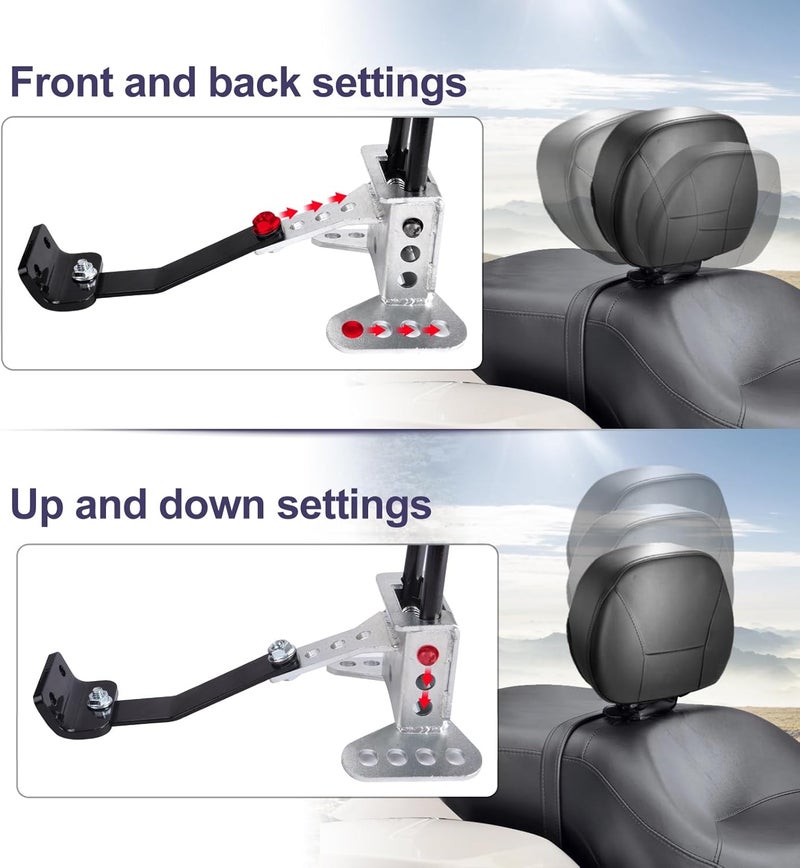 Hutexico Detachable Touring Rider Backrest for Harley 2009-2024 - Image 3