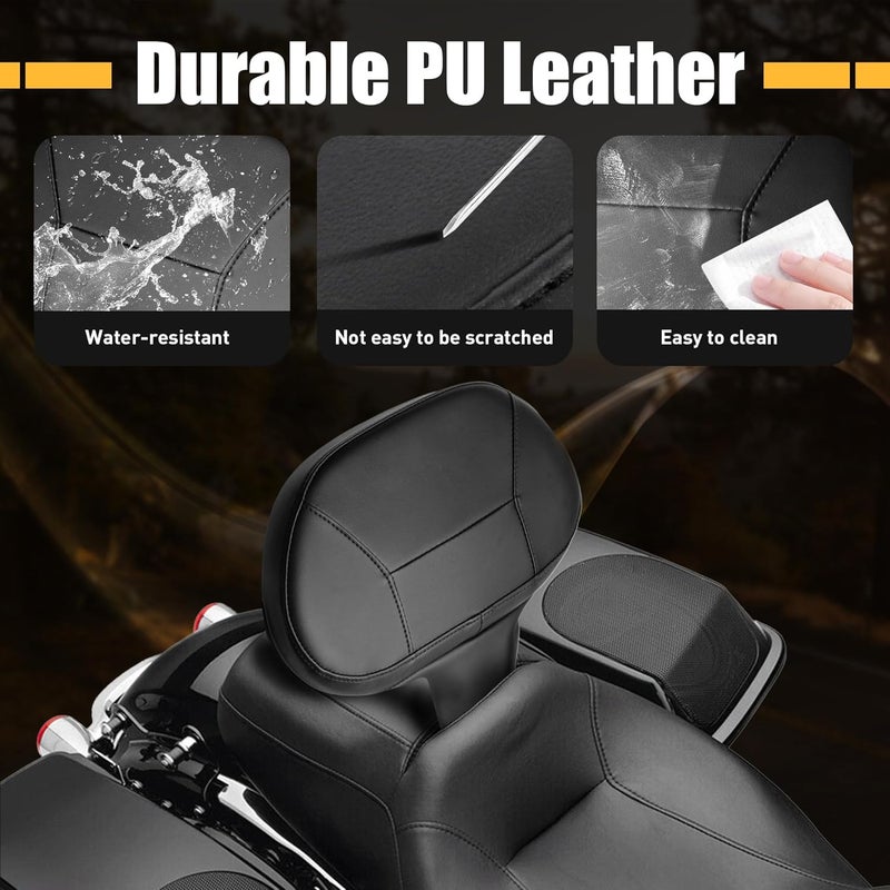 Hutexico Detachable Touring Rider Backrest for Harley 2009-2024 - Image 2