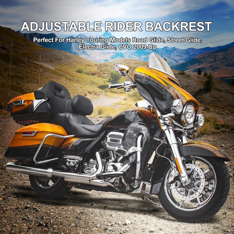 Hutexico Detachable Touring Rider Backrest for Harley 2009-2024 - Image 4