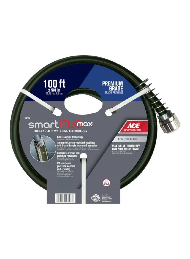 ACE Smartflo Max UV Resistant Efficient Water Flow Garden Hose Black 100 ft 7637028