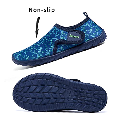Racqua Boys Water Shoes Kids Swim Pool Lightweight Quick Dry Beach Sport Barefoot Walking Boating Surfing Aqua Shoes Big Kid Shark 2 - Image 3