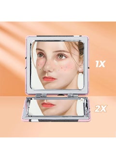 HY 2 Pcs Hello Kitty Makeup Mirror, Travel Compact Mirror, Small Pocket Makeup Mirror with 1X/2X Magnifying, PU Leather Cute Mirror, Makeup Gift for Women Girls Friends  - Image 2
