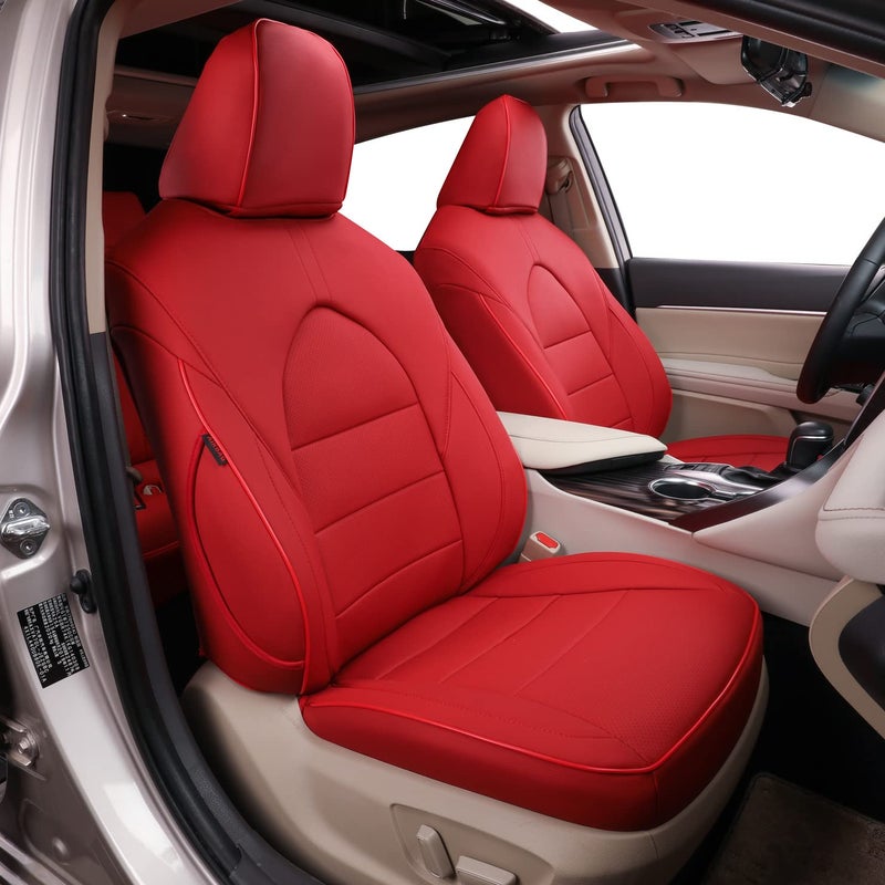 EKR Camry Seat Covers for Toyota Camry L LE SE 20182024 SE Nightshade 20202024Not for Hybrid Leather SUV Car Seat Cushion for Trucks Full SetCar Seat ProtectorsLeather Red