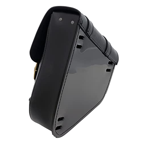 Dowco Black Synthetic Leather Black Jack Motorcycle Swingarm Bag for Sportster/Dual Shock Models - Black Buckle - Made in USA by Willie & Max [59778-05] - Image 5