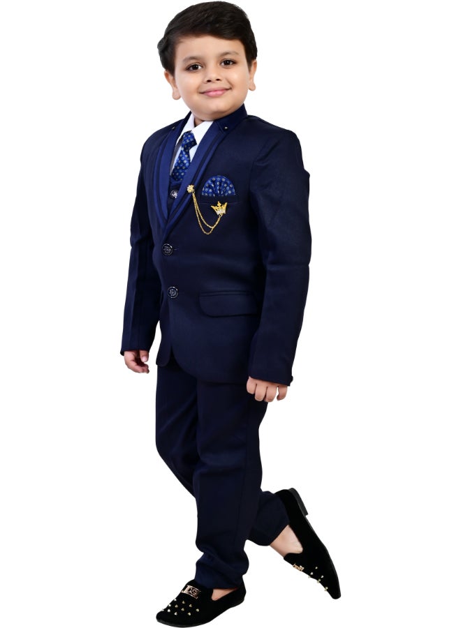 BT DEZINES طقم بدلة أولاد كحلي من  قطع لحفلات الزفاف - Image 4