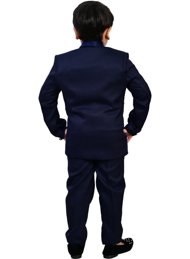 BT DEZINES Boys Navy Blue 5-Piece Suit Set for Weddings